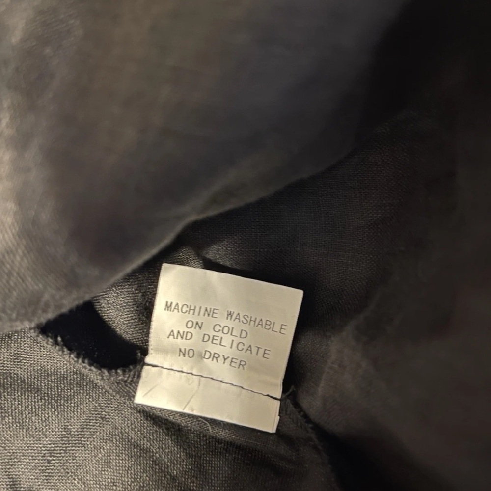Amelline 100% Linen Hoodie Womens Black S/M Button Up Summer Lightweight Preppy - Picture 8 of 11